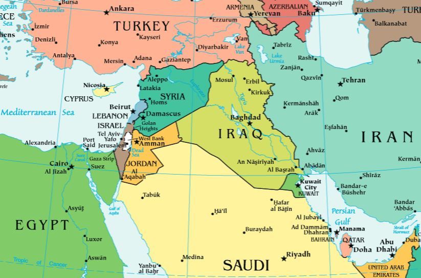 map middle east