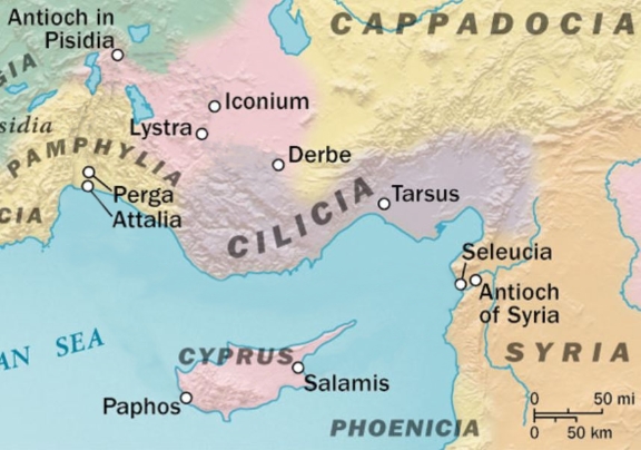 map of Cilicia, Syria and Pamphylia