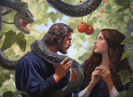 Adam and Eve in the garden of Eden